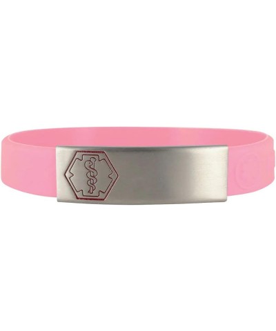 Stainless Steel Sleek Red Outline Bracelet – Medical ID Bracelet Pink 7" (for 6.5" wrists) $18.43 Bracelets