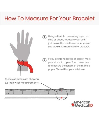 Stainless Steel Sleek Red Outline Bracelet – Medical ID Bracelet Pink 7" (for 6.5" wrists) $18.43 Bracelets