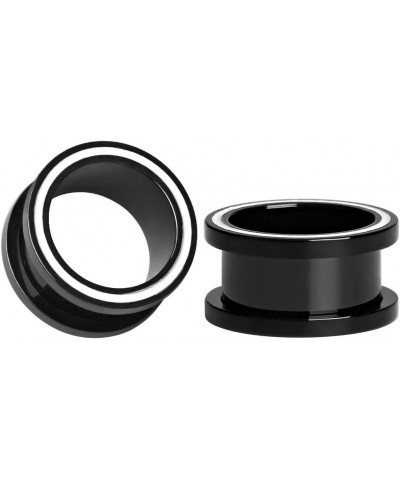 Ear Plug Tunnel Gauge Stretcher Piercing Simple Stainless Steel Screw. Black 2g(6mm) $8.79 Body Jewelry