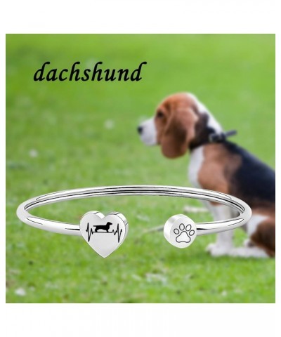 Dog Owner Bracelet Dachshund Boxer Golden Retriever Dog Lover Gifts Pitbull Boston Terrier Paw Print Bangle Jewelry Dachshund...