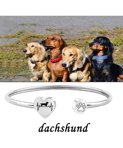 Dog Owner Bracelet Dachshund Boxer Golden Retriever Dog Lover Gifts Pitbull Boston Terrier Paw Print Bangle Jewelry Dachshund...