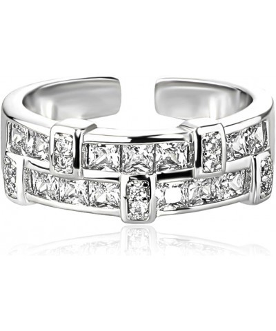 14K Gold Princess Cut Mossanite Ring, Open Couple Rings, Celebrate Your Journey Together with this Gem White Gold $55.18 Rings