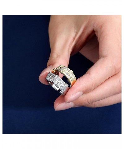 14K Gold Princess Cut Mossanite Ring, Open Couple Rings, Celebrate Your Journey Together with this Gem White Gold $55.18 Rings