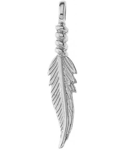 Dainty Sterling Silver Feather Charm Pendant Necklace 20.0 Inches $13.94 Necklaces