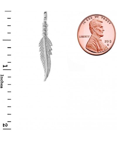 Dainty Sterling Silver Feather Charm Pendant Necklace 20.0 Inches $13.94 Necklaces