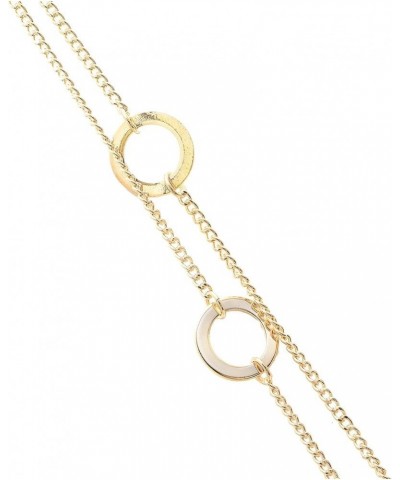 Circle Link Double Line Strand Necklace Gold $10.56 Necklaces