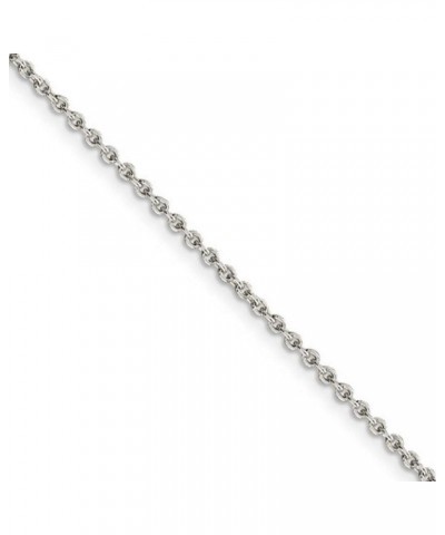 2mm Rhodium Plated Sterling Silver Solid Cable Chain Necklace 30.0 Inches $33.91 Necklaces