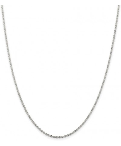 2mm Rhodium Plated Sterling Silver Solid Cable Chain Necklace 30.0 Inches $33.91 Necklaces