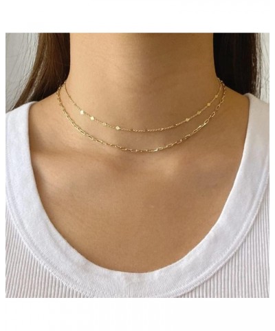 14K Gold Necklaces for Women Cute Dot Chain Choker Dainty Layered Bead Necklace for Women Pretty Jewelry Gifts for Women Girl...