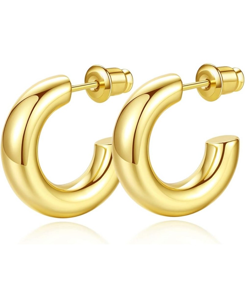 14K Gold Plated Chunky Gold Hoops High Polished Gold Hoop Earrings for Women Diameter 20mm Gold Hoop Earrings $10.44 Earrings