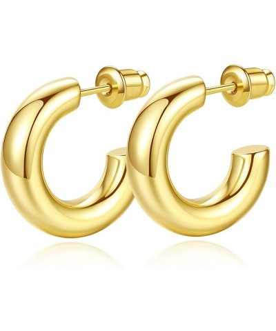 14K Gold Plated Chunky Gold Hoops High Polished Gold Hoop Earrings for Women Diameter 20mm Gold Hoop Earrings $10.44 Earrings