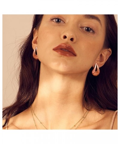 Gold Teardrop Earrings for Women Chunky Gold Hoop Earrings Trendy Lightweight Tear Drop Earrings Dupes Waterdrop Hollow Open ...