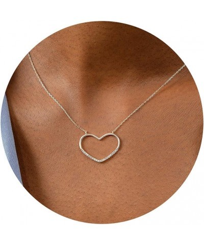 Easter Gifts for Girls Dainty Gold Necklace - 14K Gold/White Gold Plated Cute Heart Necklace Handmade Disc Circle Bee Choker ...