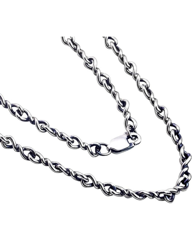 925 Sterling Silver Chain Necklace for Men Women Vintage Thai Silver Unique Design Link Chain Necklace Silver $32.25 Necklaces