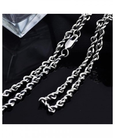 925 Sterling Silver Chain Necklace for Men Women Vintage Thai Silver Unique Design Link Chain Necklace Silver $32.25 Necklaces