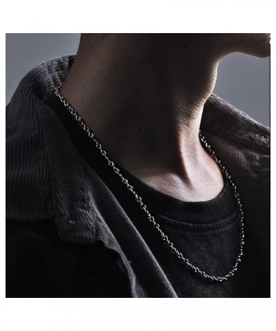 925 Sterling Silver Chain Necklace for Men Women Vintage Thai Silver Unique Design Link Chain Necklace Silver $32.25 Necklaces