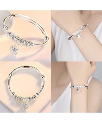 Women's 925 Sterling Silver Adjustable Hollow Chain Bracelet Charm Wrist Bangle Gift Silver C $4.40 Bracelets