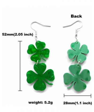 Set St. Patrick's Day Drop Dangel Earrings Irish Shamrock Acrylic Earrings Green Clover Good Luck Charm for Women Girl Jewelr...