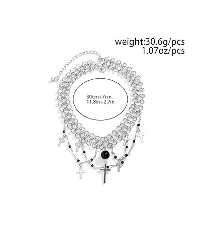 Silver Riveted Chainmail Choker Necklace with Moon Pendant for Women Girls Statement Punk Jewelry (Style 6) Style 7 $10.43 Ne...