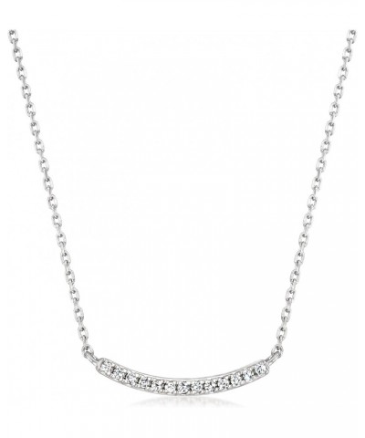 by Ross-Simons 0.10 ct. t.w. Diamond Small Curved Bar Necklace in Sterling Silver. 16 inches $45.36 Necklaces