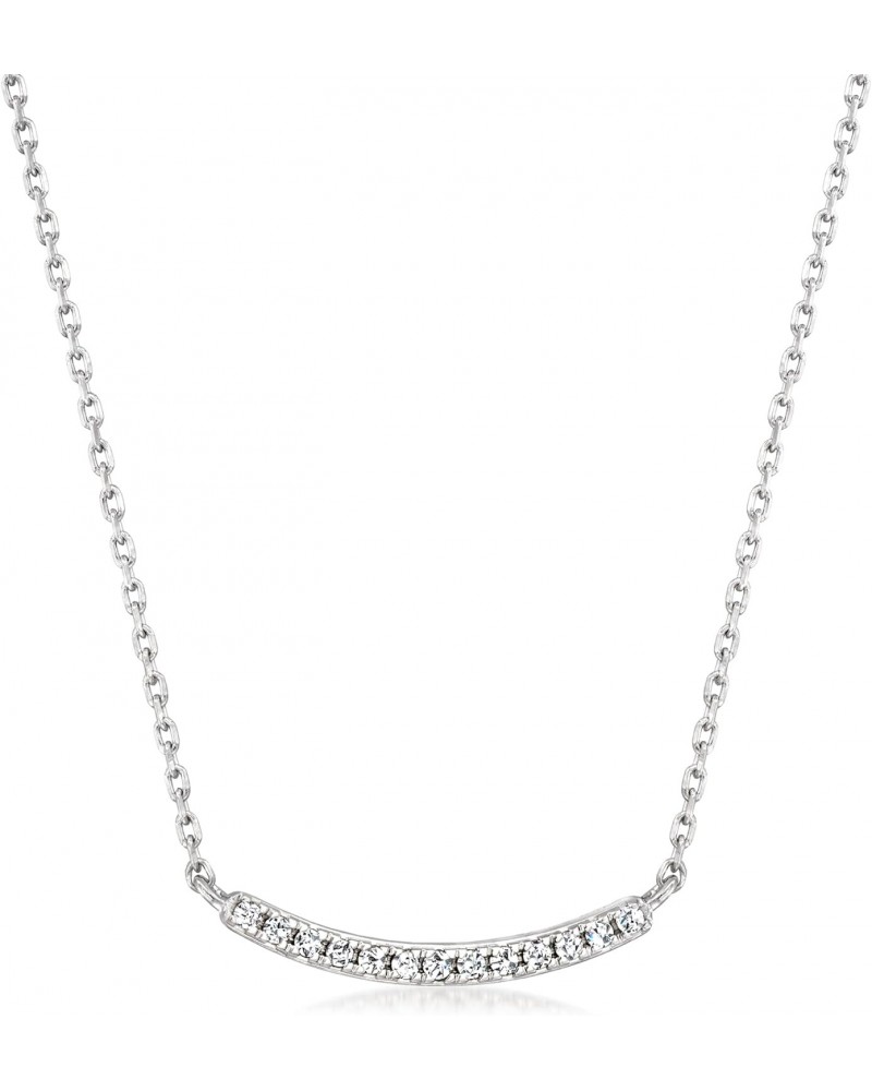 by Ross-Simons 0.10 ct. t.w. Diamond Small Curved Bar Necklace in Sterling Silver. 16 inches $45.36 Necklaces