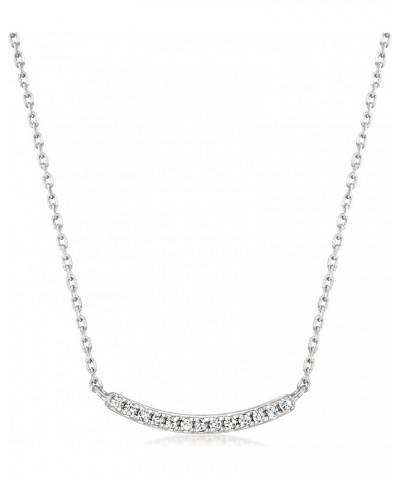 by Ross-Simons 0.10 ct. t.w. Diamond Small Curved Bar Necklace in Sterling Silver. 16 inches $45.36 Necklaces