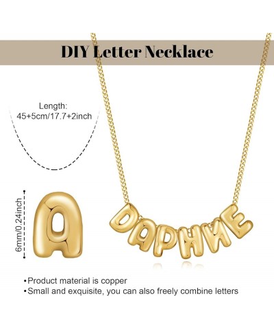 Bubble Letter Necklace, Custom 3D Bubble Letters Name Necklace for Women, Balloon Initial Necklaces Personalized Jewelry Chri...