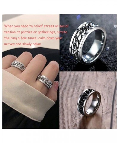 5 PCS Anxiety Ring - Spinner Rings for Women Men Anxiety Relief 6MM Stainless Steel Fidget Rings for Anxiety 10 $5.03 Rings