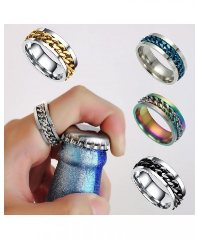 5 PCS Anxiety Ring - Spinner Rings for Women Men Anxiety Relief 6MM Stainless Steel Fidget Rings for Anxiety 10 $5.03 Rings