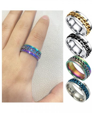 5 PCS Anxiety Ring - Spinner Rings for Women Men Anxiety Relief 6MM Stainless Steel Fidget Rings for Anxiety 10 $5.03 Rings