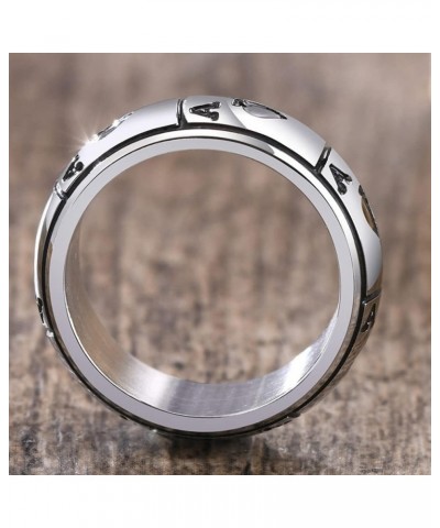 8mm Stainless Steel Back Ace Spade Poker Wedding Games Promise Statement Cocktail Party Biker Ring Silver $5.00 Rings