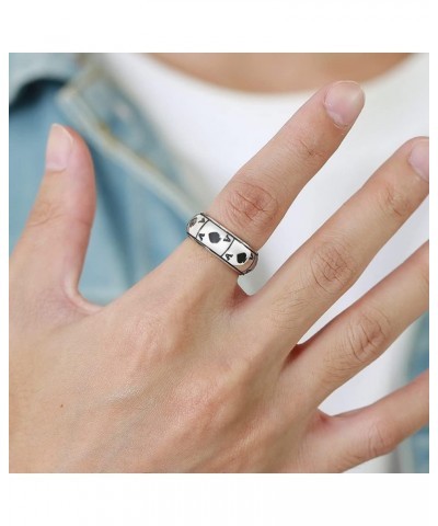 8mm Stainless Steel Back Ace Spade Poker Wedding Games Promise Statement Cocktail Party Biker Ring Silver $5.00 Rings