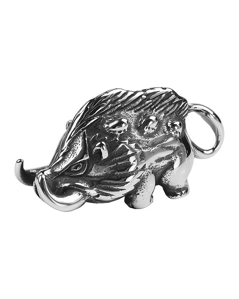 1Pcs Wild Viking Wild Boar Pendant Stainless Steel Necklace Vintage Animal Charm Pendant $7.50 Necklaces