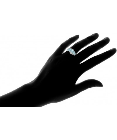 Sterling Silver Blue Topaz & White Topaz 5-Stone Wide Band Ring for Women, Size 5-10 $18.52 Rings