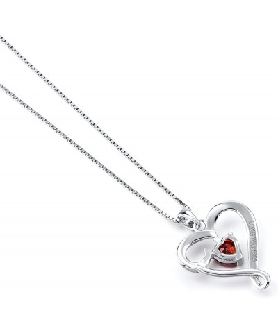 Mother's Birthday Gift I Love You Mom S925 Sterling Silver Heart Pendant Necklace Red $13.86 Necklaces