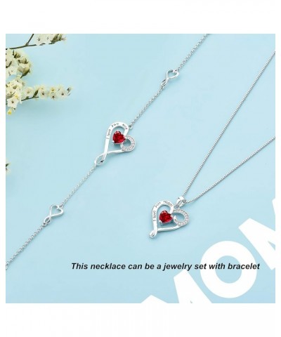 Mother's Birthday Gift I Love You Mom S925 Sterling Silver Heart Pendant Necklace Red $13.86 Necklaces