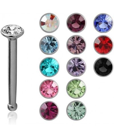 316L Surgical Steel Nose Bone Stud Ring Tiny Micro Small 1mm Stone Choose Your Color 20G Aurora $8.50 Body Jewelry