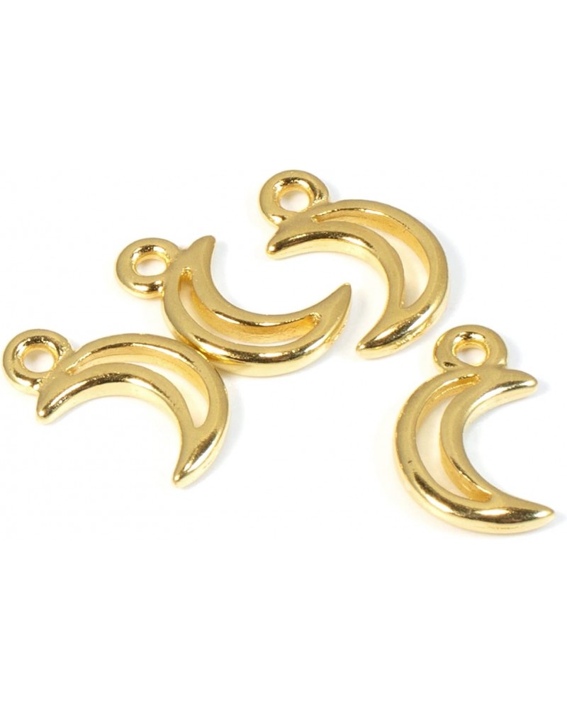 Gold Crescent Moon Charms, Small Celestial, Space Charm 4/Pkg $8.01 Bracelets