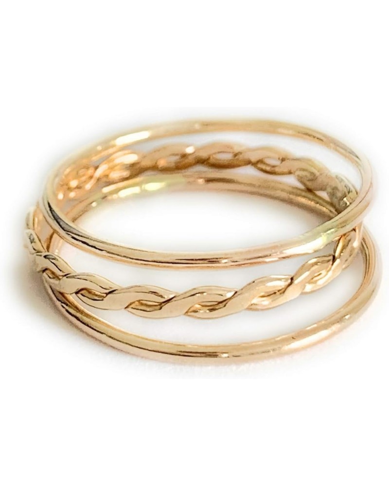 Skinny Gold Braid and Band Stacking Rings | 14K Gold Fill | Perfect Ring for Toe, Knuckle or Finger | Unisex | Sizes 2-7 6 $2...