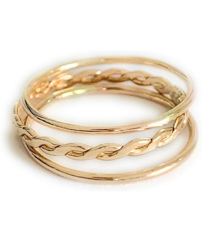 Skinny Gold Braid and Band Stacking Rings | 14K Gold Fill | Perfect Ring for Toe, Knuckle or Finger | Unisex | Sizes 2-7 6 $2...