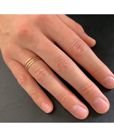 Skinny Gold Braid and Band Stacking Rings | 14K Gold Fill | Perfect Ring for Toe, Knuckle or Finger | Unisex | Sizes 2-7 6 $2...