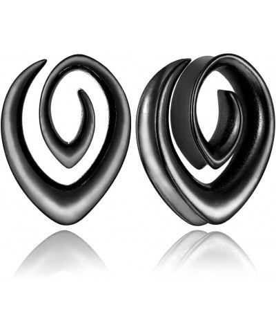 2PCS 8mm-25mm (0G-1") Cool Spiral Saddle Gauges for Ears Women Men, Hypoallergenic 316 Stainless Steel Ear Plugs and Tunnels ...