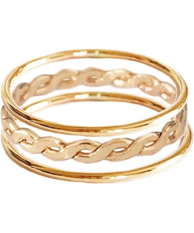 Skinny Gold Braid and Band Stacking Rings | 14K Gold Fill | Perfect Ring for Toe, Knuckle or Finger | Unisex | Sizes 2-7 6 $2...