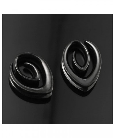 2PCS 8mm-25mm (0G-1") Cool Spiral Saddle Gauges for Ears Women Men, Hypoallergenic 316 Stainless Steel Ear Plugs and Tunnels ...