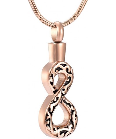 Figure 8 Infinity Cremation Pendant Stainless Steel Ashes Urn Funeral Keepsake Necklace Rose Gold $13.14 Necklaces