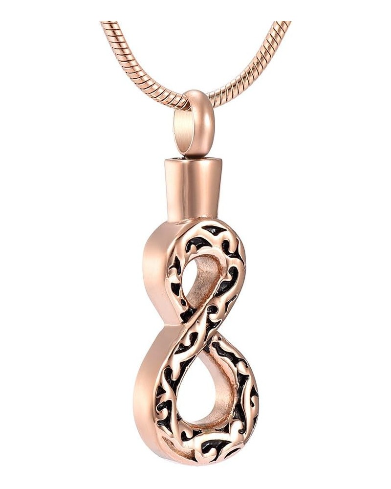 Figure 8 Infinity Cremation Pendant Stainless Steel Ashes Urn Funeral Keepsake Necklace Rose Gold $13.14 Necklaces