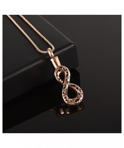 Figure 8 Infinity Cremation Pendant Stainless Steel Ashes Urn Funeral Keepsake Necklace Rose Gold $13.14 Necklaces