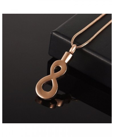 Figure 8 Infinity Cremation Pendant Stainless Steel Ashes Urn Funeral Keepsake Necklace Rose Gold $13.14 Necklaces