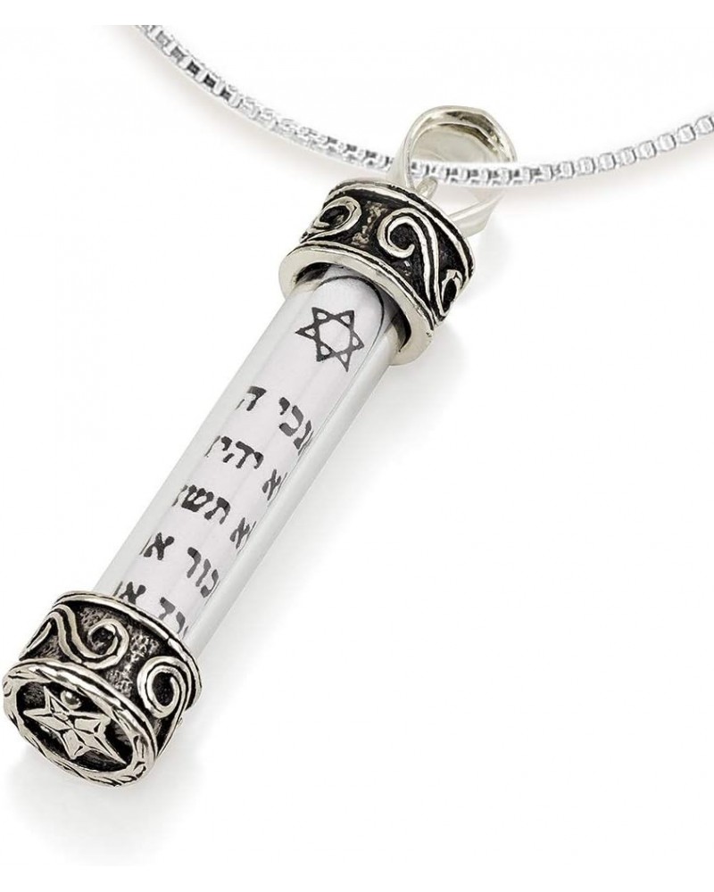 925 Sterling Silver Mezuzah Necklace, Scroll Pendant, Jewish Shema Necklace, Jewish Jewelry for Women, Chain Hebrew Letters, ...