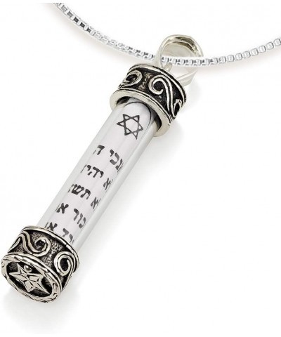 925 Sterling Silver Mezuzah Necklace, Scroll Pendant, Jewish Shema Necklace, Jewish Jewelry for Women, Chain Hebrew Letters, ...